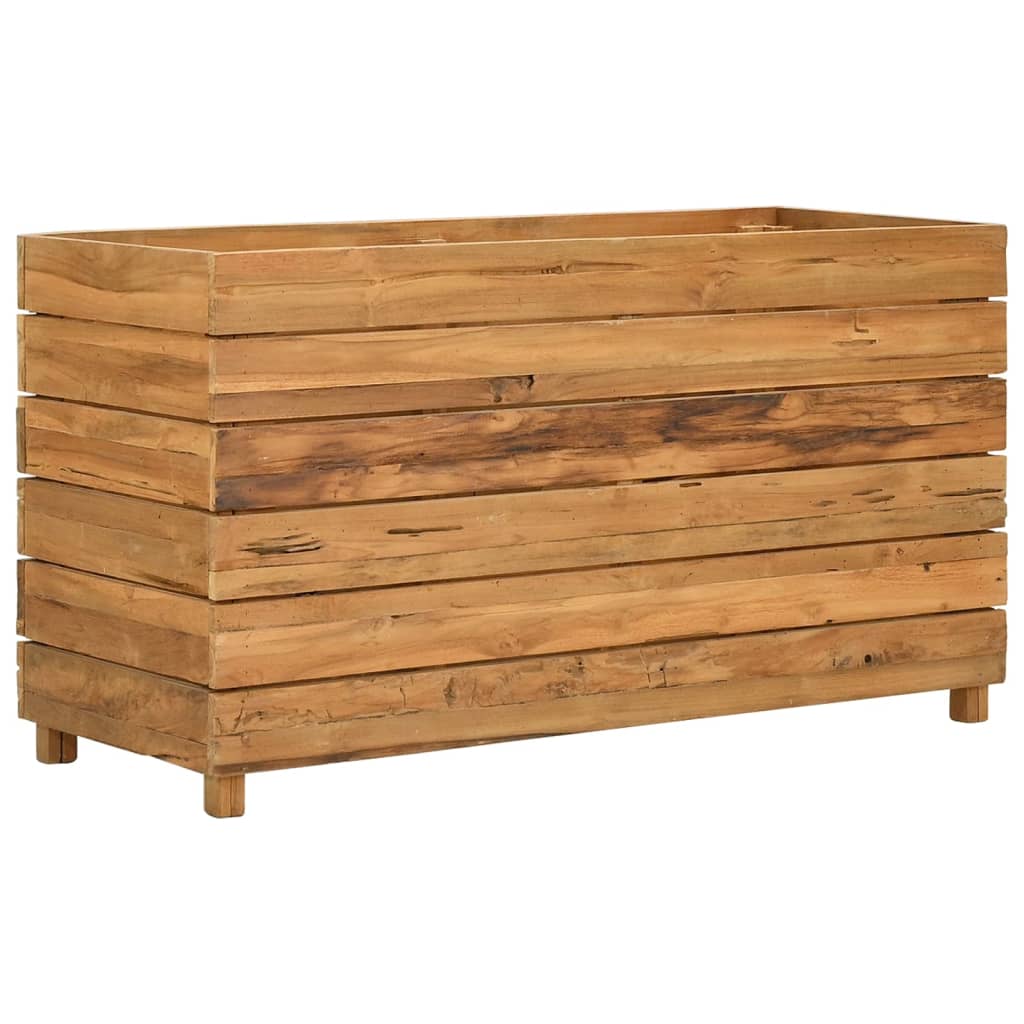 højbed 100x40x55 cm genanvendt teaktræ og stål