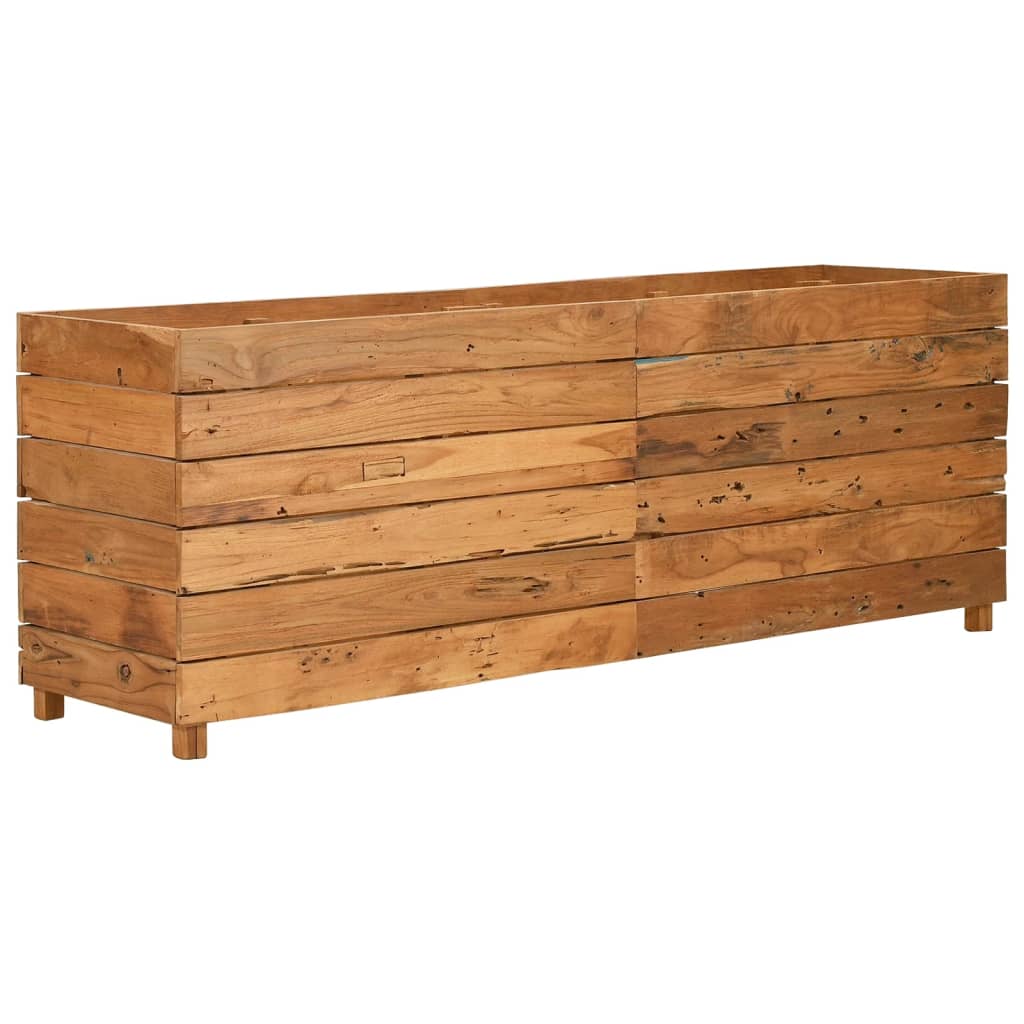 højbed 150x40x55 cm genanvendt teaktræ og stål