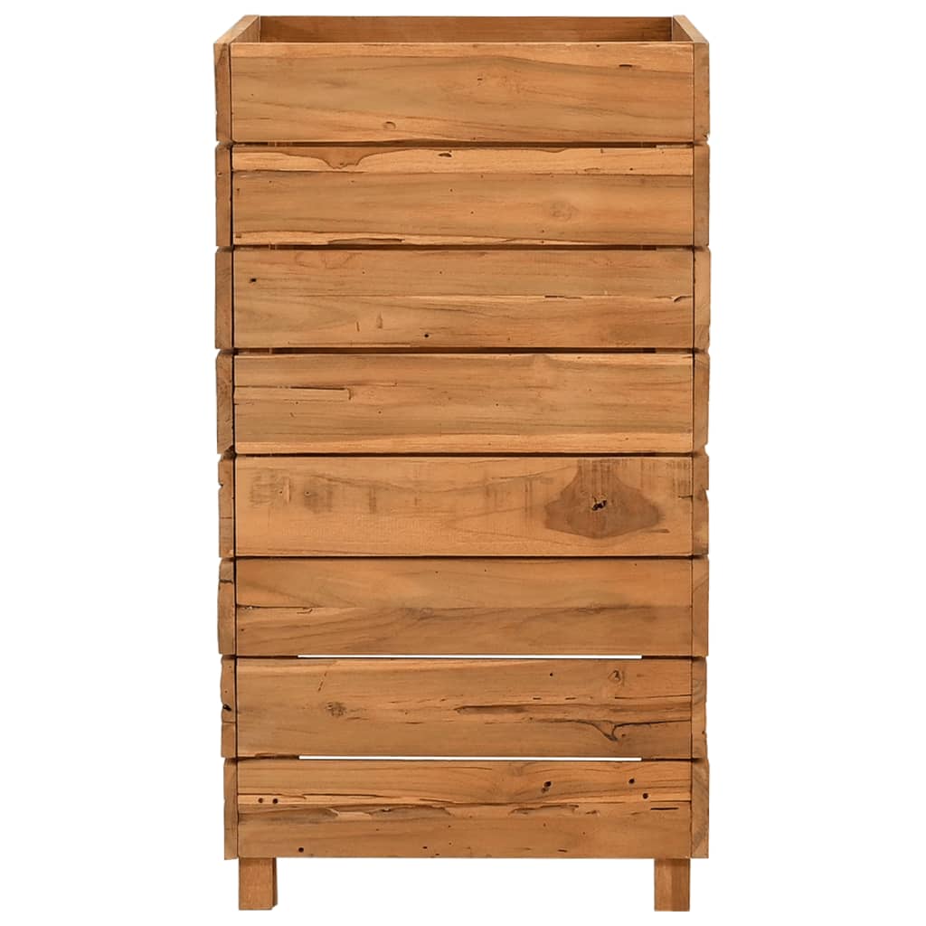 højbed 50x40x72 cm genanvendt teaktræ og stål