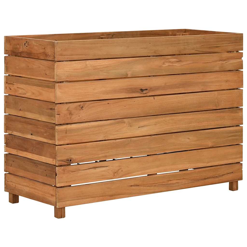 højbed 100x40x72 cm genanvendt teaktræ og stål