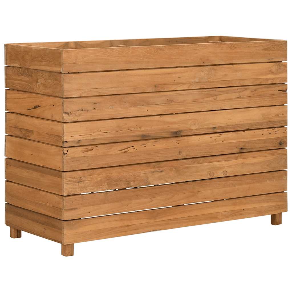 højbed 100x40x72 cm genanvendt teaktræ og stål