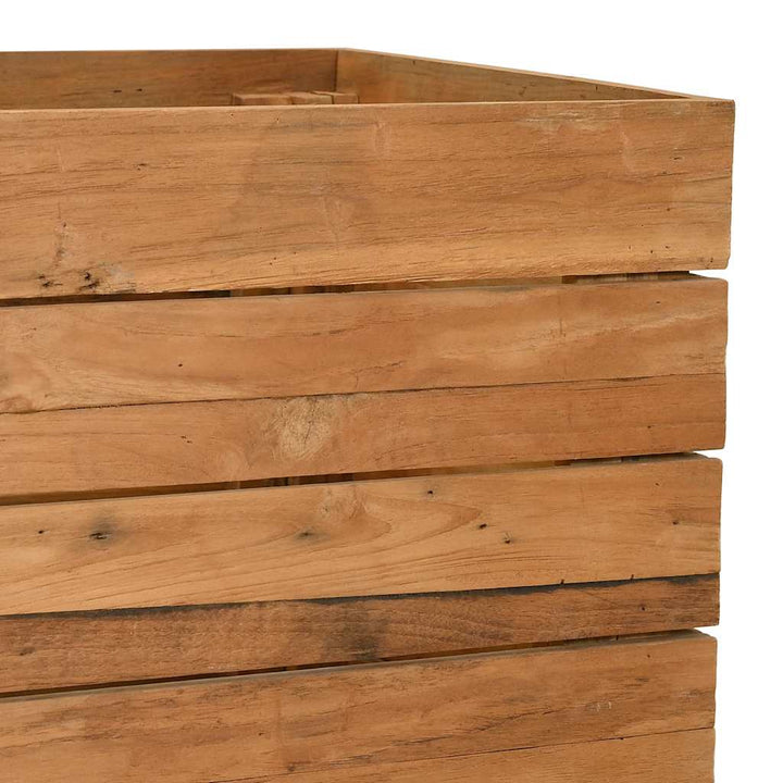 højbed 150x40x72 cm genanvendt teaktræ og stål