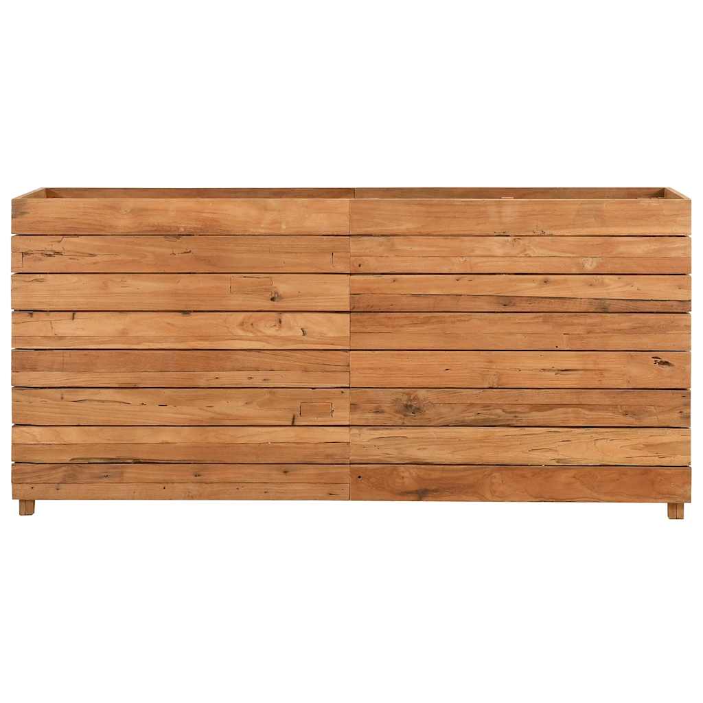 højbed 150x40x72 cm genanvendt teaktræ og stål