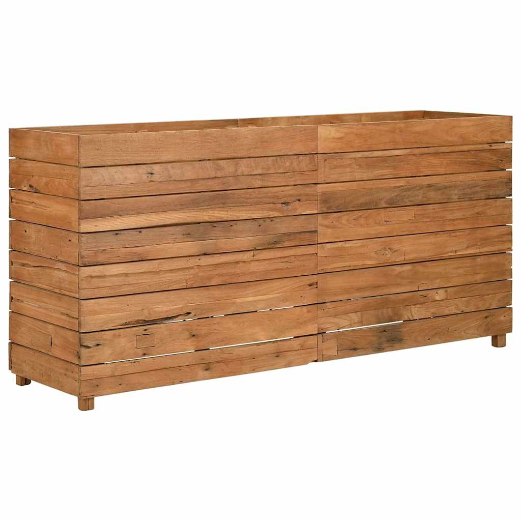 højbed 150x40x72 cm genanvendt teaktræ og stål