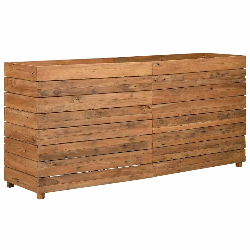 højbed 150x40x72 cm genanvendt teaktræ og stål