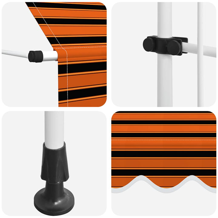 manuel foldemarkise 250 cm orange og brun