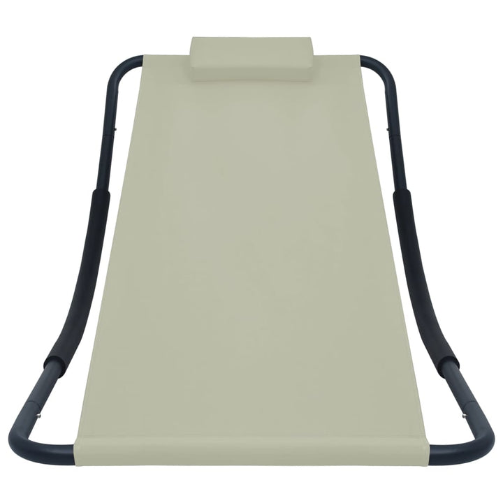 liggestol 200x90 cm stål cremefarvet