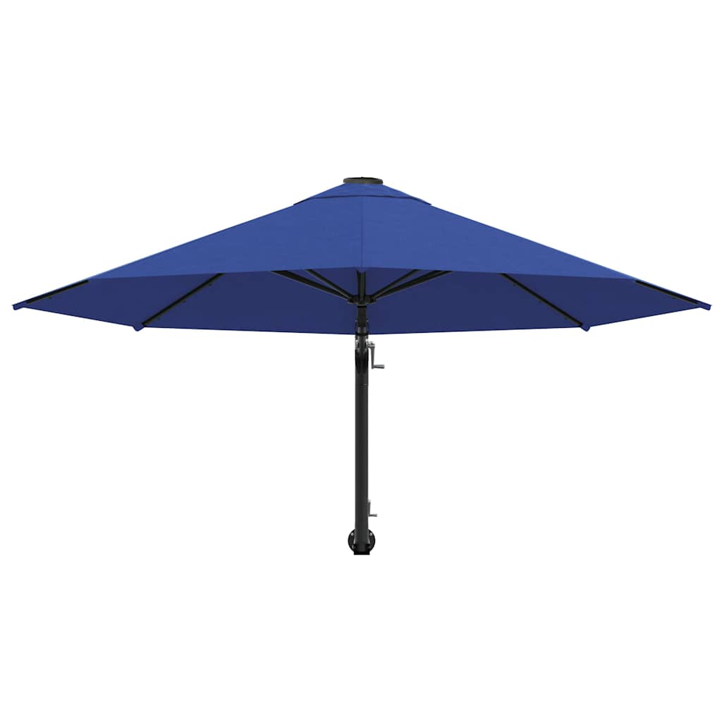 væghængt parasol med metalstang 300 cm blå