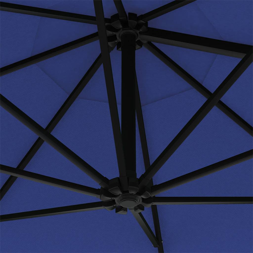 væghængt parasol med metalstang 300 cm blå
