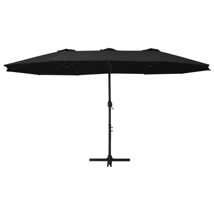 parasol med aluminiumsstang 460x270 cm sort