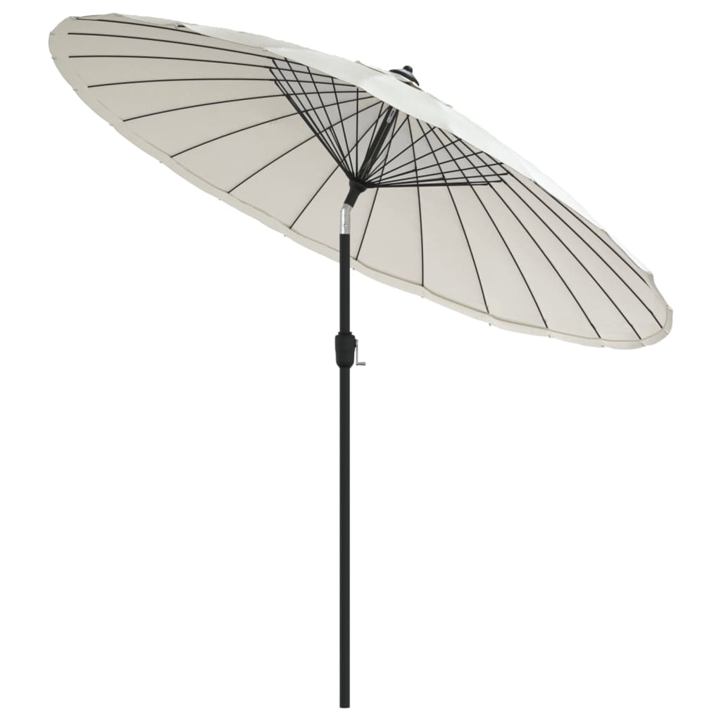 parasol med aluminiumstang 270 cm sandhvid
