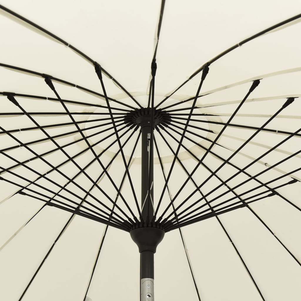 parasol med aluminiumstang 270 cm sandhvid
