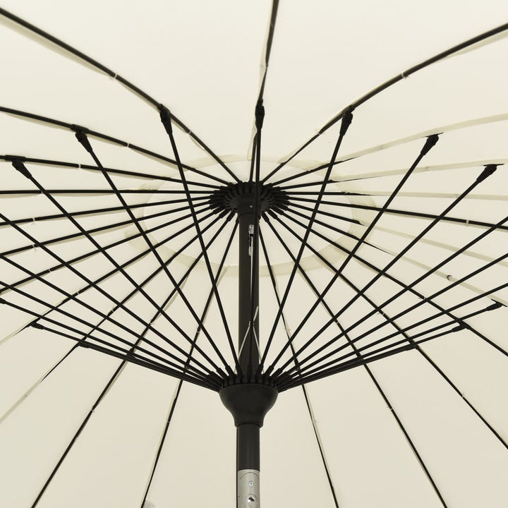 parasol med aluminiumstang 270 cm sandhvid