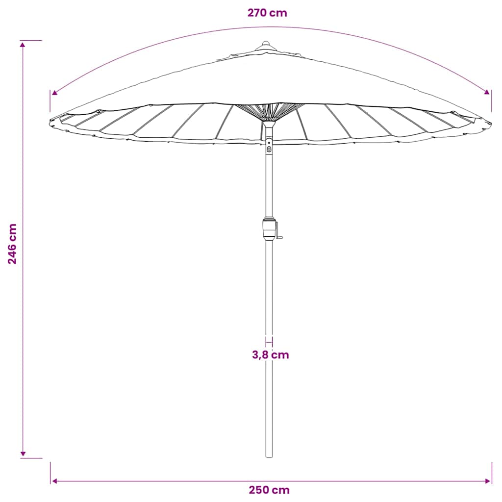 parasol med aluminiumstang 250 cm antracitgrå