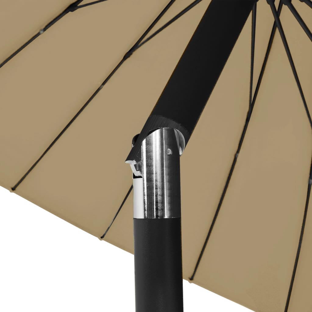 parasol med aluminiumstang 270 cm gråbrun