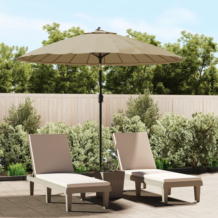 parasol med aluminiumstang 270 cm gråbrun
