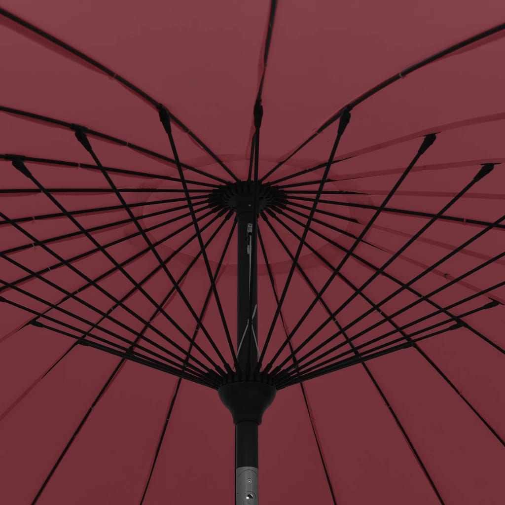 parasol med aluminiumstang 270 cm bordeauxrød