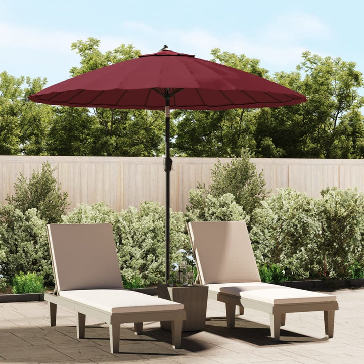 parasol med aluminiumstang 270 cm bordeauxrød