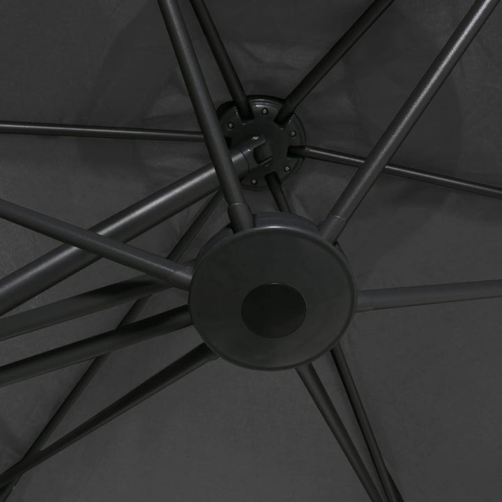 udendørs parasol med stålstang 300 cm antracitgrå