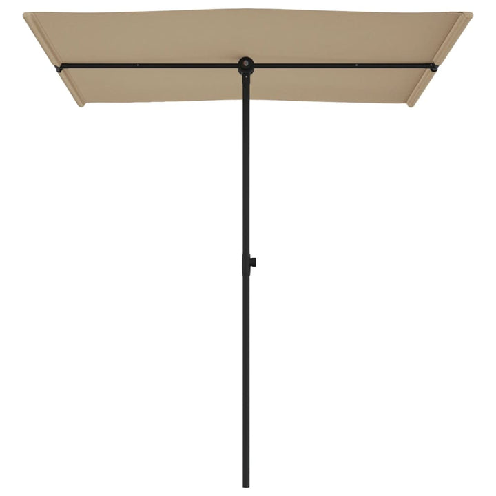haveparasol med aluminiumstang 180x110 cm gråbrun