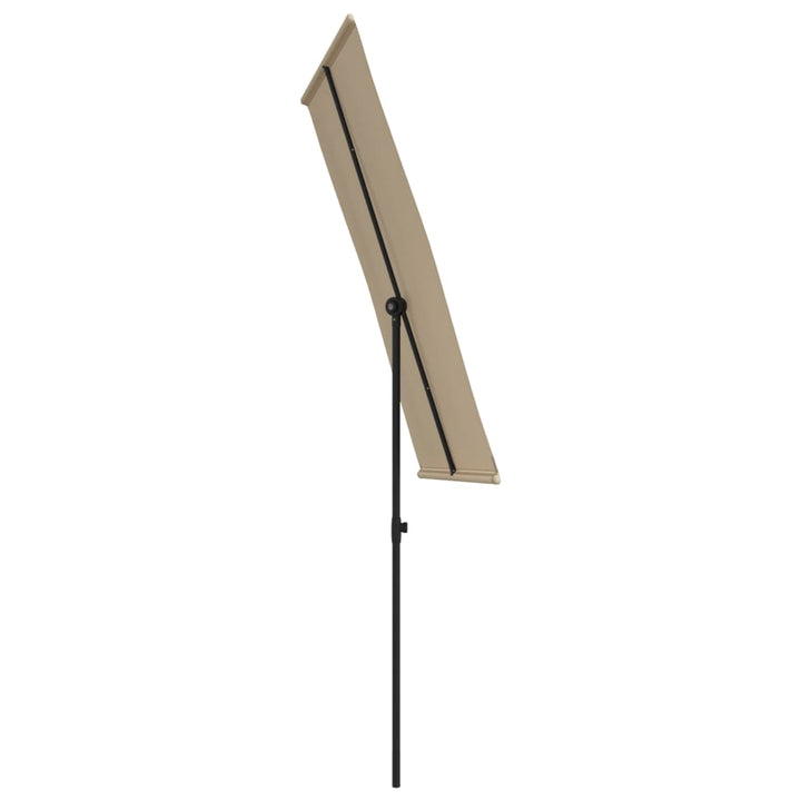 haveparasol med aluminiumstang 180x110 cm gråbrun