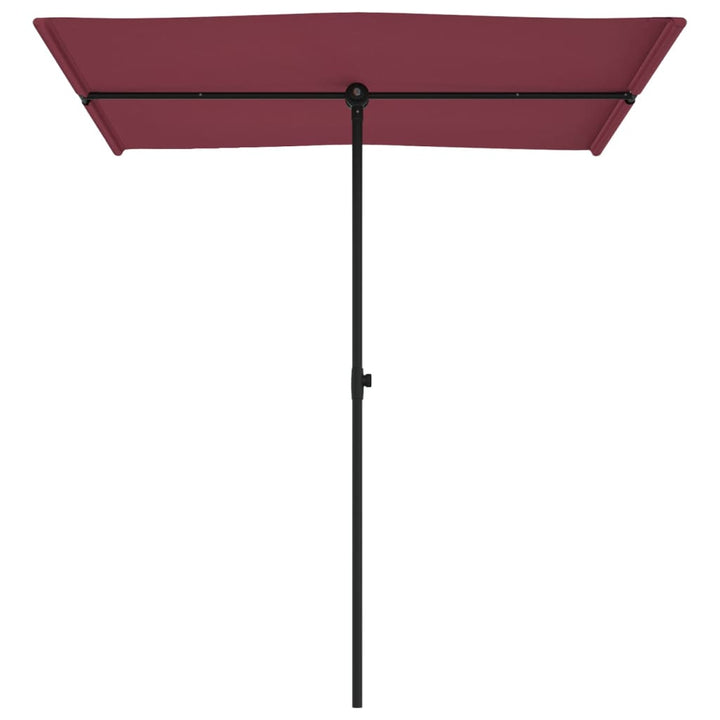 haveparasol med aluminiumstang 180x110 cm bordeauxrød