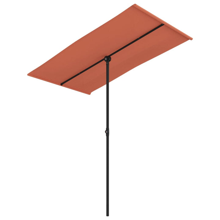 haveparasol med aluminiumstang 180x110 cm terracotta
