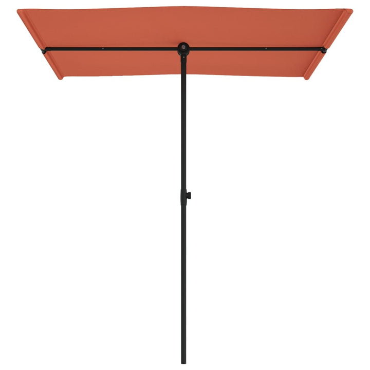 haveparasol med aluminiumstang 180x110 cm terracotta