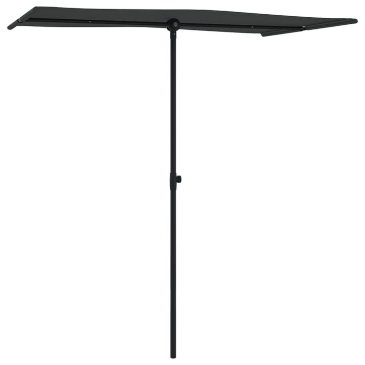 haveparasol med aluminiumstang 180x110 cm sort