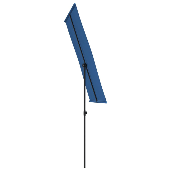 haveparasol med aluminiumstang 180x110 cm azurblå