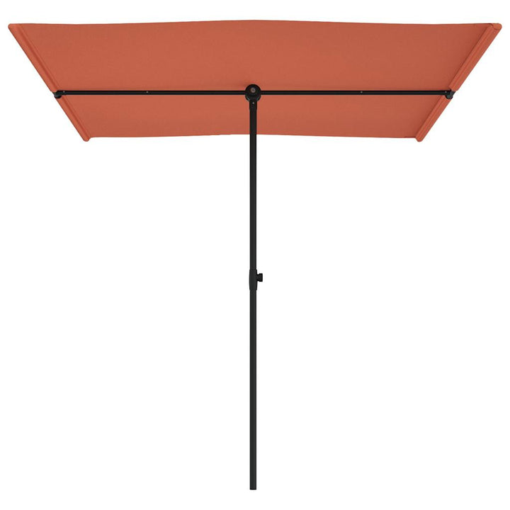 haveparasol med aluminiumstang 2x1,5 m terracotta
