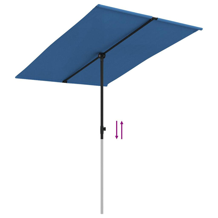 haveparasol med aluminiumstang 2x1,5 m azurblå