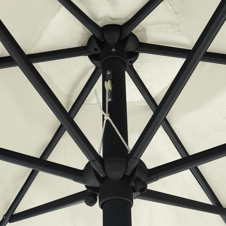 parasol med aluminiumsstang 270x246 cm sandhvid