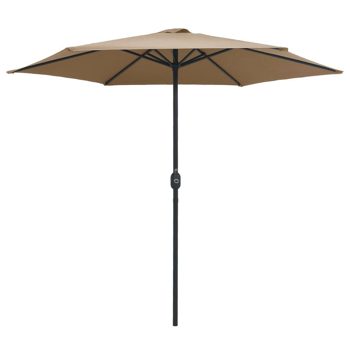 haveparasol med aluminiumstang 270x246 cm gråbrun