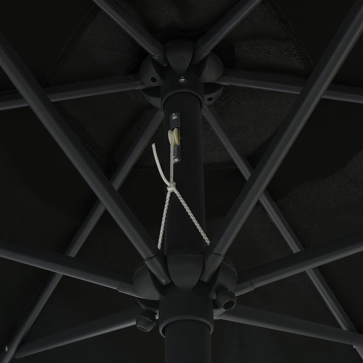 haveparasol med aluminiumstang 270x246 cm sort
