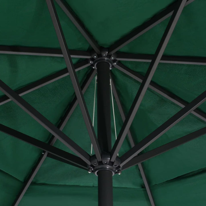 haveparasol med aluminiumstang 600 cm grøn