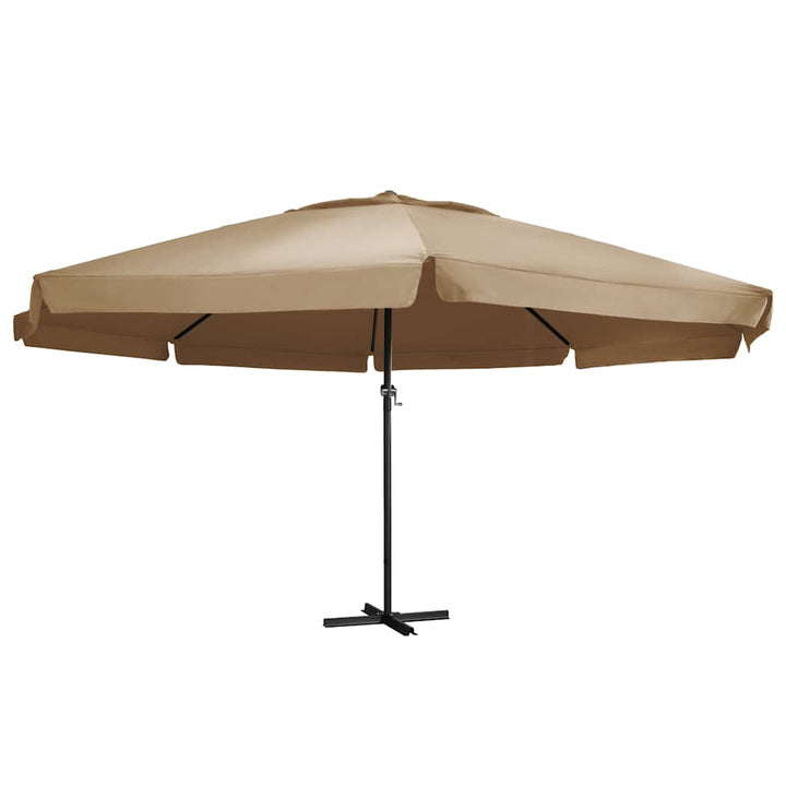 haveparasol med aluminiumstang 600 cm gråbrun