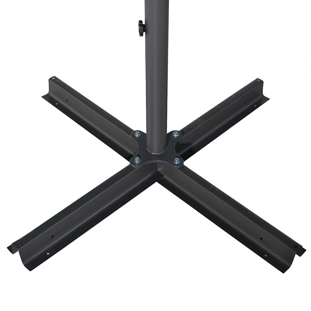 haveparasol med aluminiumstang 600 cm gråbrun