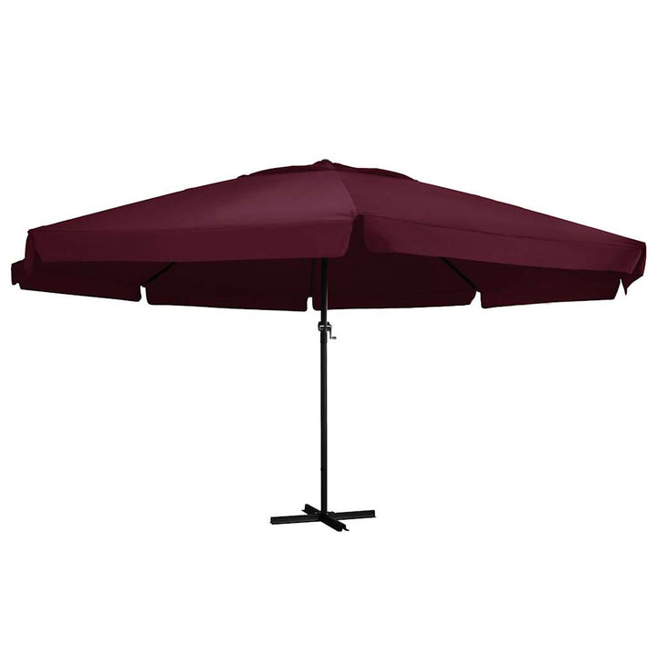 haveparasol med aluminiumstang 600 cm bordeauxrød