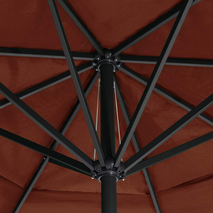 haveparasol 600 cm aluminiumstang terrakotta