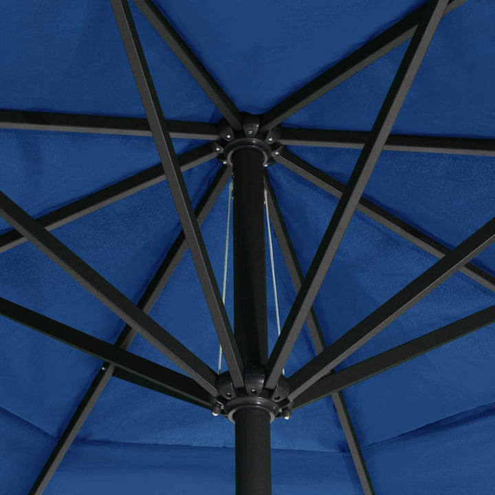 haveparasol 600 cm aluminiumstang azurblå
