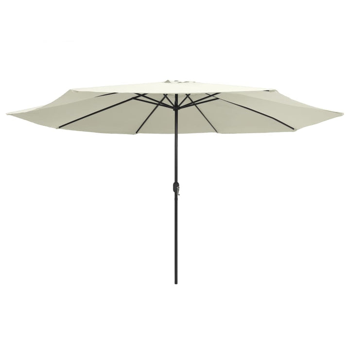parasol 390 cm metalstang sandfarvet