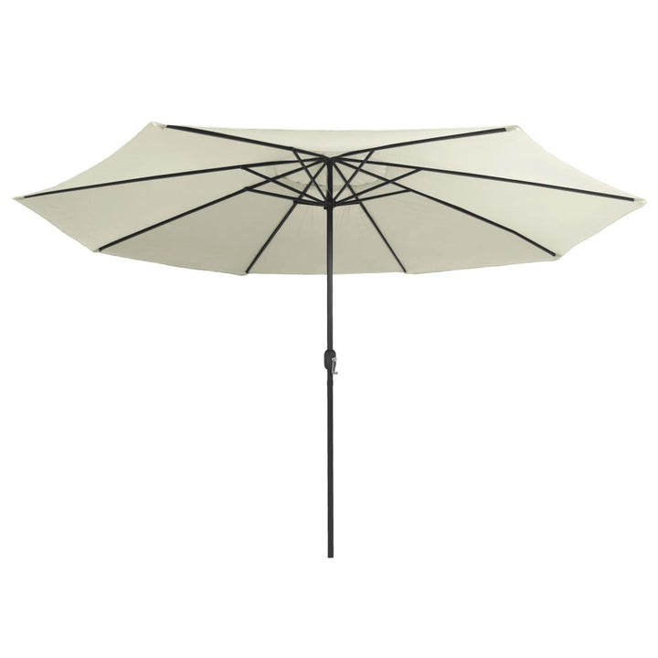 parasol 390 cm metalstang sandfarvet