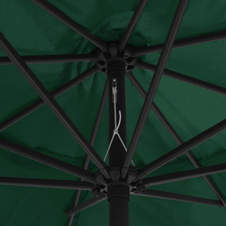 parasol 390 cm metalstang grøn
