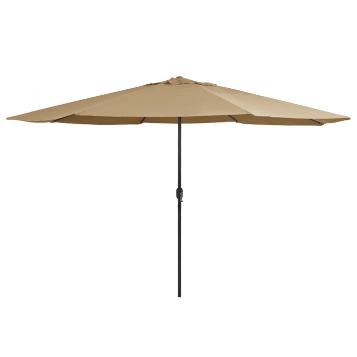 parasol med metalstang 390 cm gråbrun