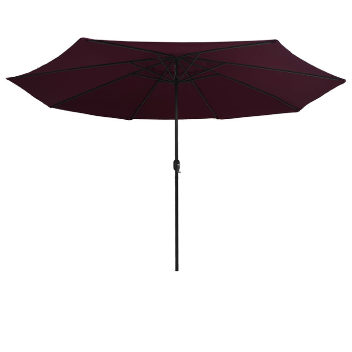 udendørs parasol med metalstang 390 cm bordeauxrød