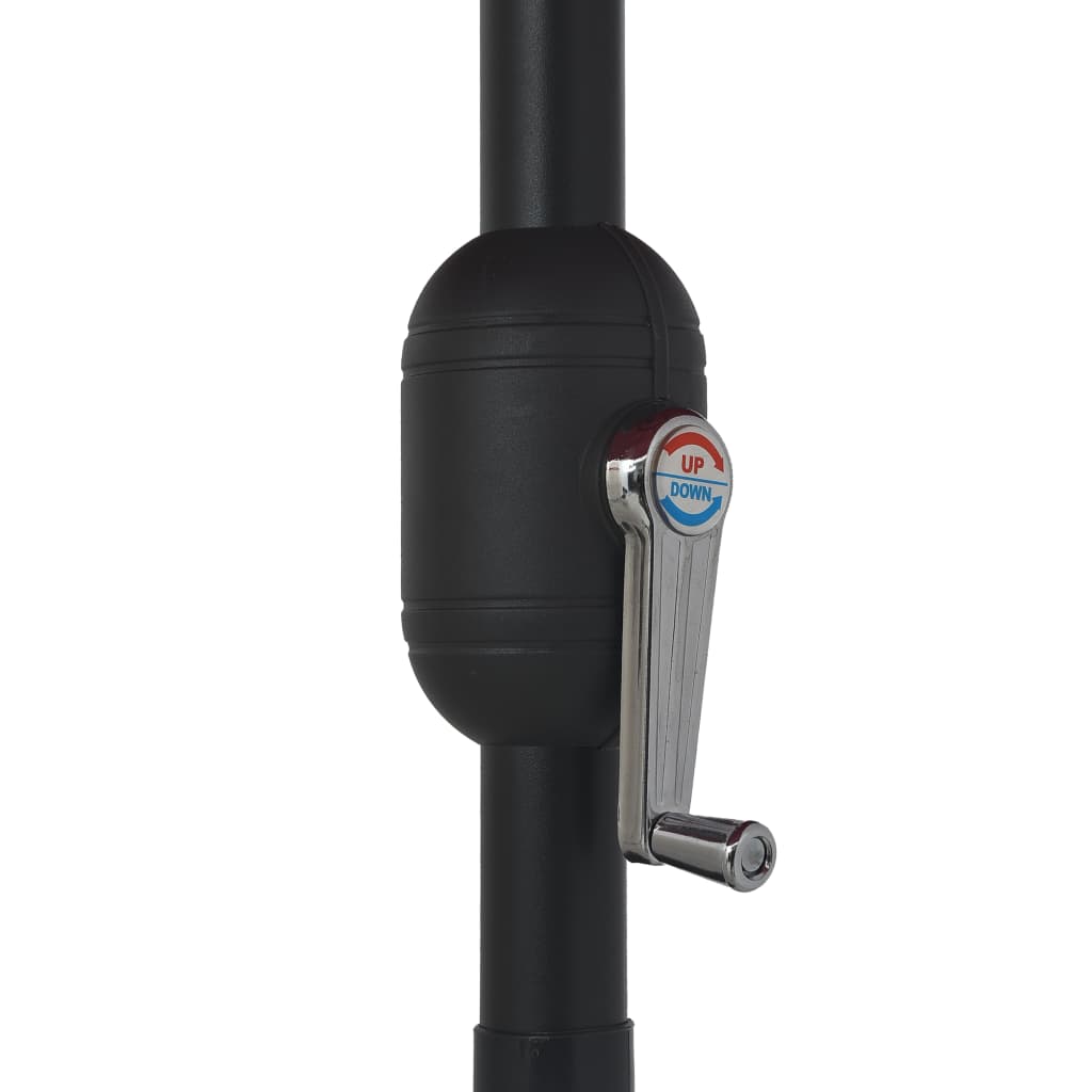 parasol med metalstang 390 cm sort