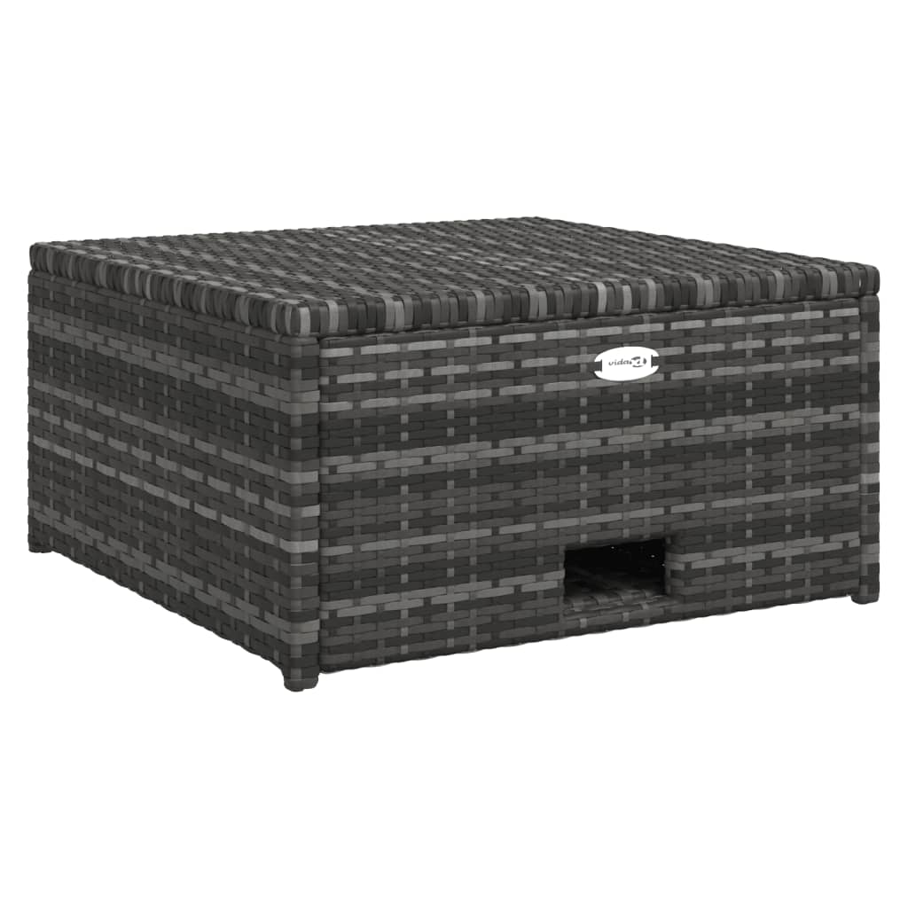 haveloungesæt 4 dele med hynder polyrattan grå