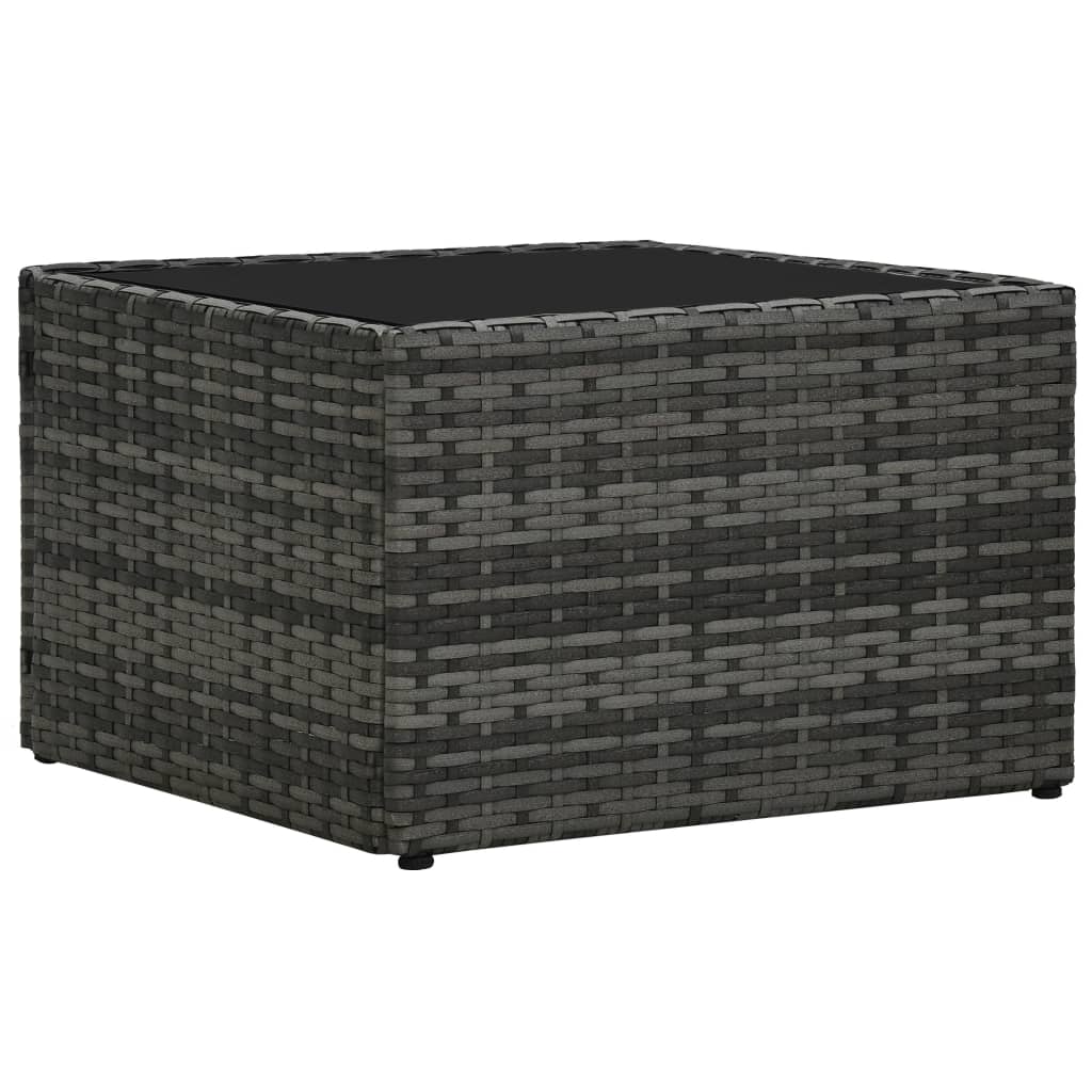 haveloungesæt 5 dele med hynder polyrattan grå