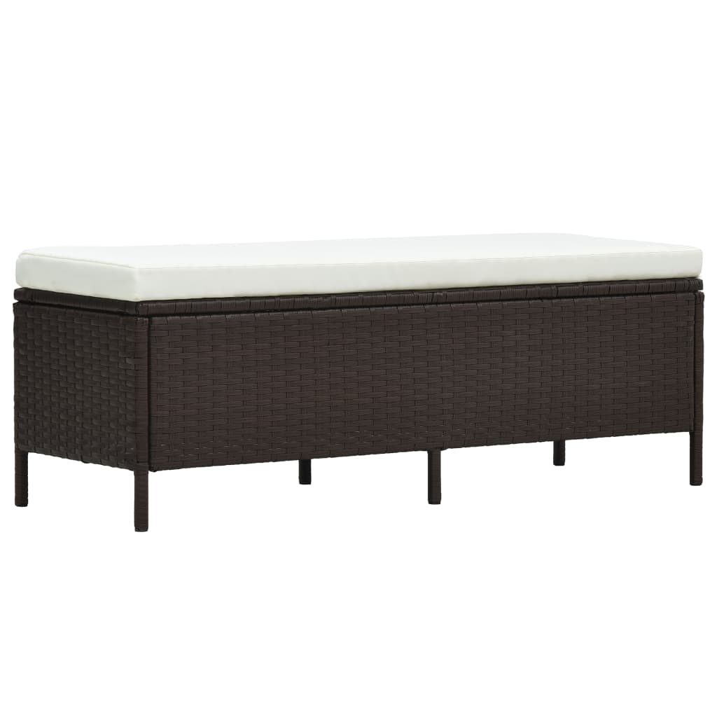 haveloungesæt 3 dele med hynder polyrattan brun